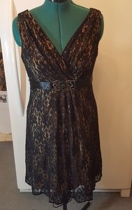 Size 14 Monroe black lace dress nude lining